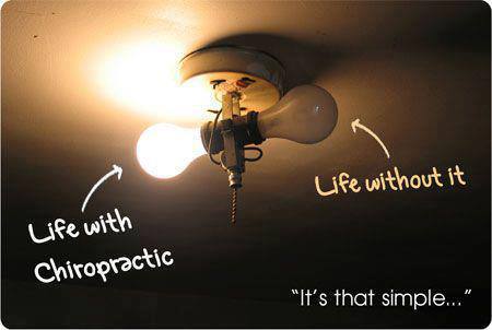 Energy flowing through lightbulb - metaphor for chiropractic