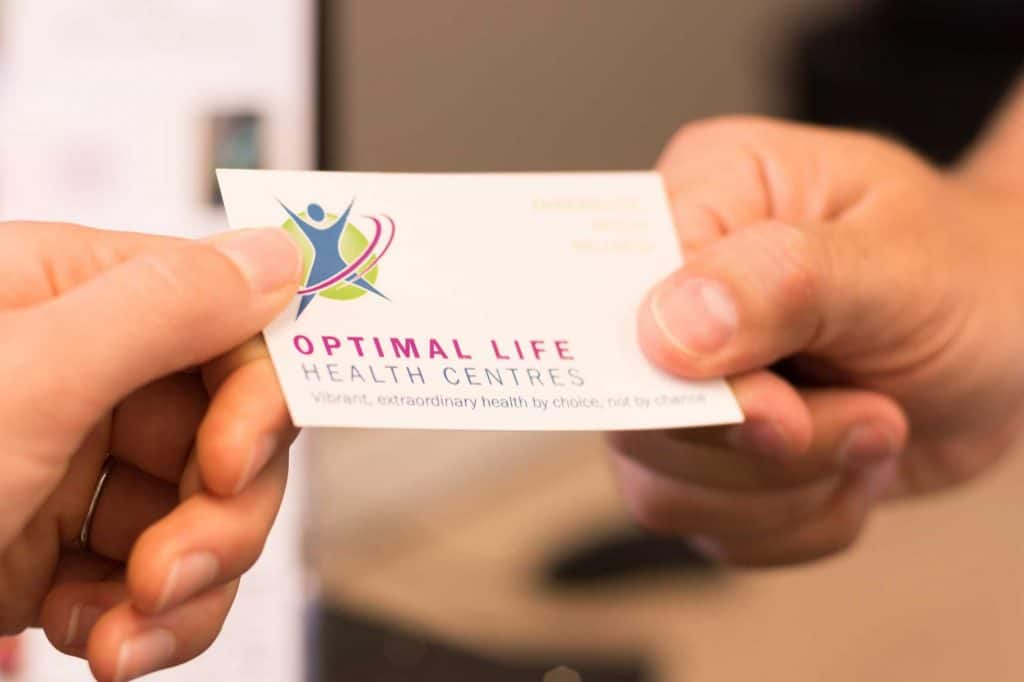 Passing across Optimal Life Business Card